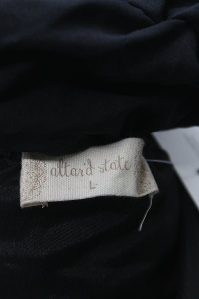 Altar'D State Womens Fit & Flare Mini Black Square Neck Knee Dress Size L