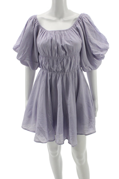 Altar'D State Women Fit & Flare Mini Dress Purple Square Neck Size L