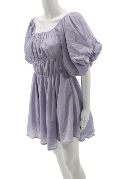 Altar'D State Women Fit & Flare Mini Dress Purple Square Neck Size L