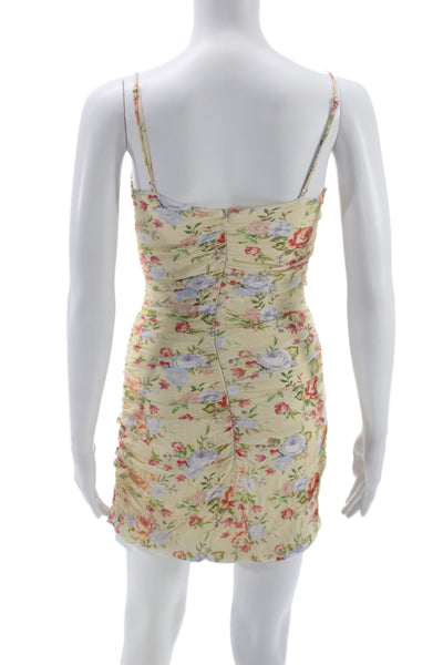 We Wore What Women Yellow Floral Bodycon Slip Dress Size S