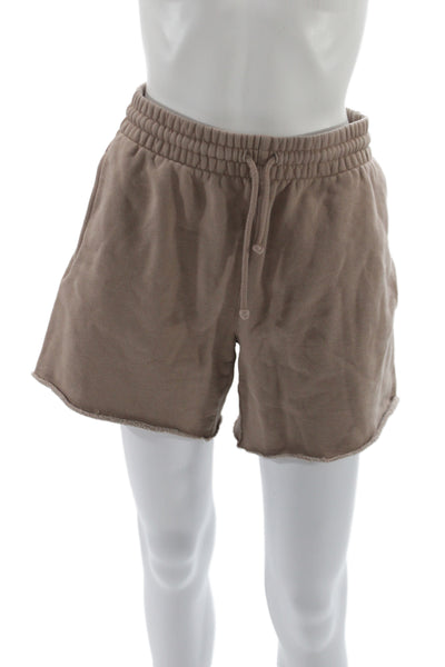 TNA Unisex Sweat Shorts Brown Drawstring Size S