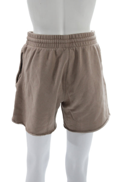 TNA Unisex Sweat Shorts Brown Drawstring Size S