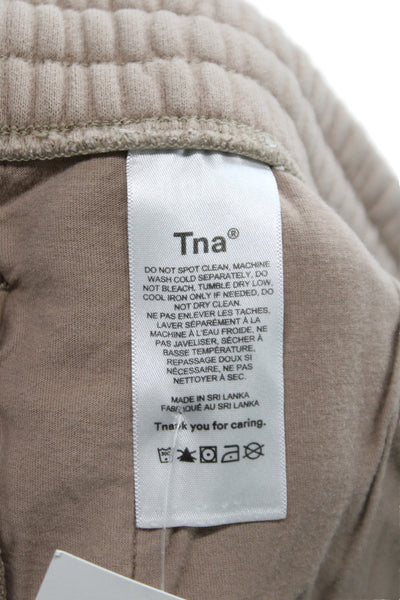 TNA Unisex Sweat Shorts Brown Drawstring Size S