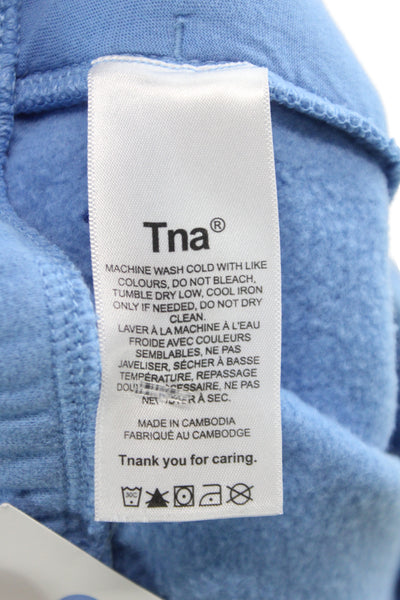 TNA Unisex Sweat Shorts Blue Drawstring Size S
