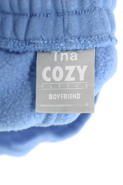 TNA Unisex Sweat Shorts Blue Drawstring Size S