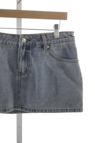 Edikted Womens Mini Skirt Gray 100% Cotton Solid Juniors Size M