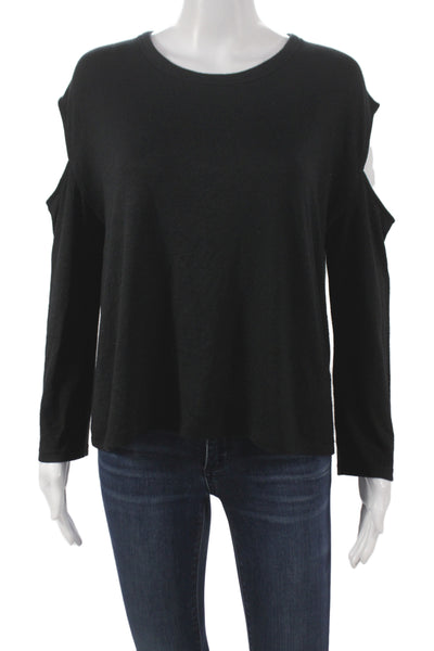 Rag & Bone Jean Women Designer Basic Black Long Sleeve Round Neck Top Size S