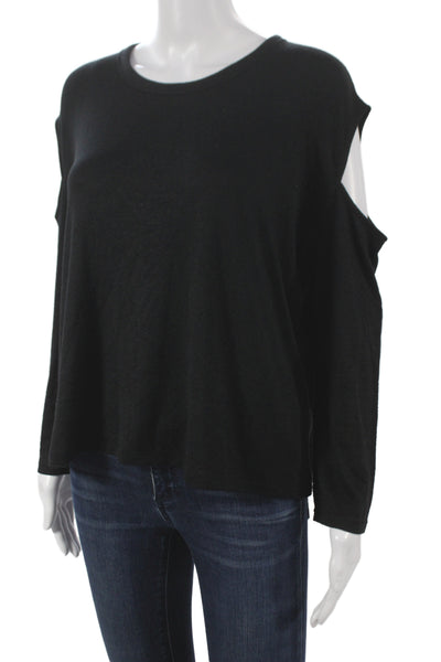Rag & Bone Jean Women Designer Basic Black Long Sleeve Round Neck Top Size S