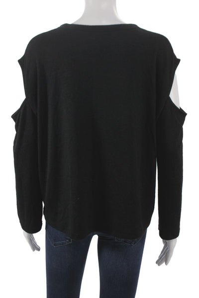 Rag & Bone Jean Women Designer Basic Black Long Sleeve Round Neck Top Size S
