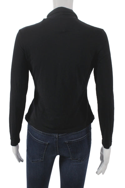 Theory Women Black Mock Neck Long Sleeve Basic Top Size L