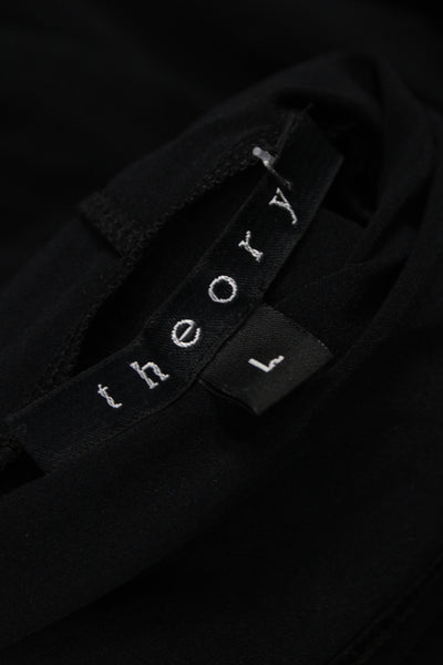 Theory Women Black Mock Neck Long Sleeve Basic Top Size L