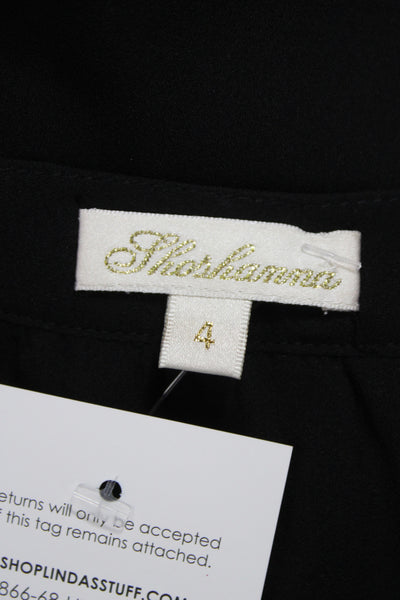 Shoshanna Women Basic Black V-Neck Short Sleeve Blouse Size 4