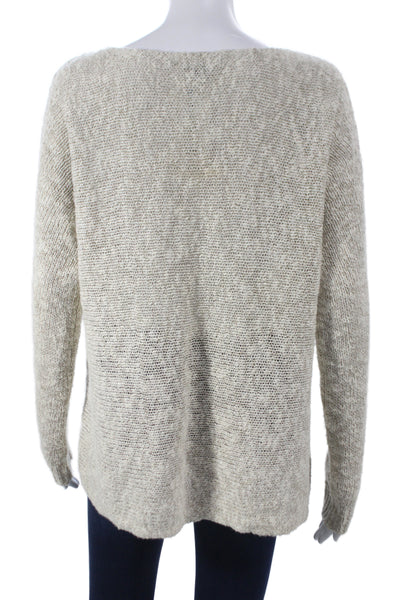 Vince Unisex Beige Cotton Polyester Pullover Sweater Long Sleeve Size M