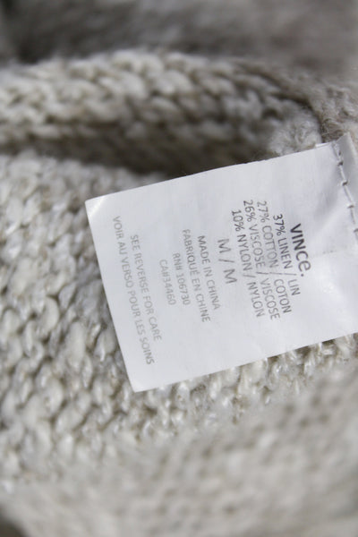 Vince Unisex Beige Cotton Polyester Pullover Sweater Long Sleeve Size M