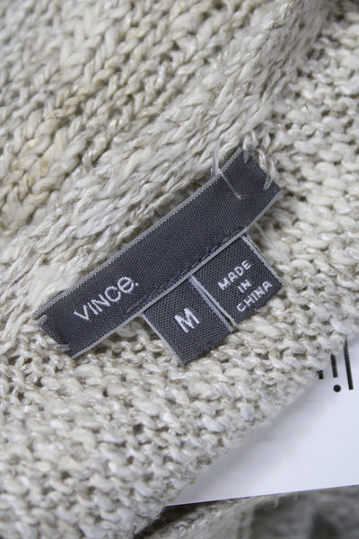 Vince Unisex Beige Cotton Polyester Pullover Sweater Long Sleeve Size M
