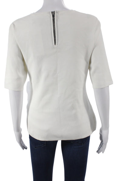 Rag & Bone Womens Basic White Cotton Crew Neck Short Sleeve Tee Size M