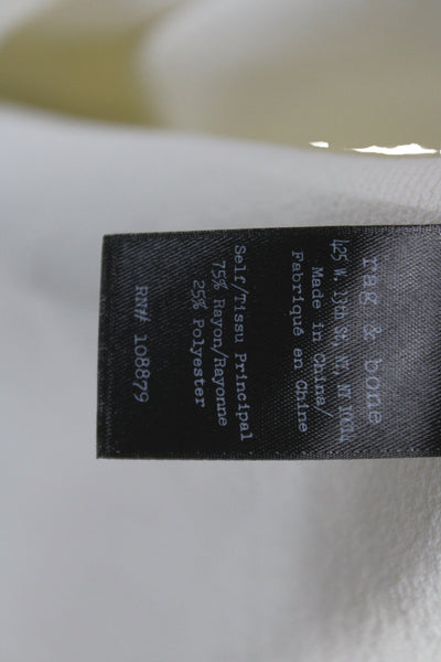 Rag & Bone Womens Basic White Cotton Crew Neck Short Sleeve Tee Size M