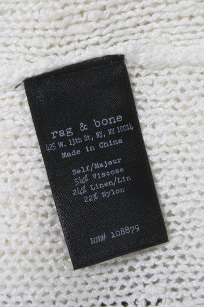 Rag & Bone Unisex Cardigan White V Neck Button Cotton Polyester Size M