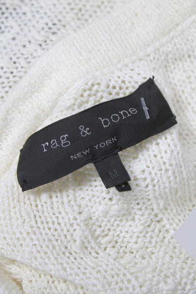 Rag & Bone Unisex Cardigan White V Neck Button Cotton Polyester Size M