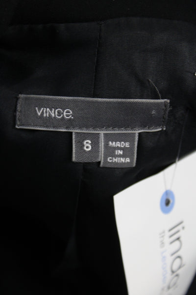 Vince Unisex Black Collared Button Blazer Long Sleeve Size 6