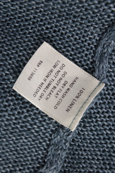 Margaret OLeary Unisex Linen V-Neck Cardigan Green Button Size M