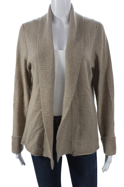 White + Warren Unisex Tan Wool Polyester Full Zip Cardigan Size XL