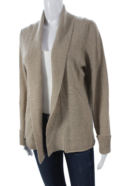 White + Warren Unisex Tan Wool Polyester Full Zip Cardigan Size XL