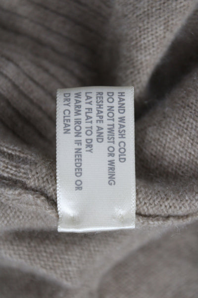 White + Warren Unisex Tan Wool Polyester Full Zip Cardigan Size XL