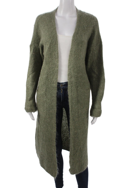 Bellerina Unisex Cardigan Green 70% Wool 30% Cashmere Long Sleeve Size One Size