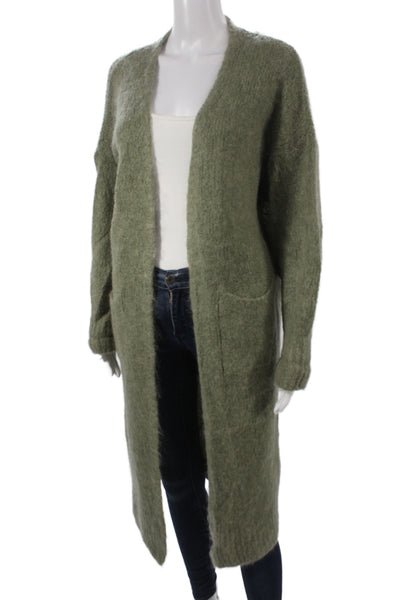 Bellerina Unisex Cardigan Green 70% Wool 30% Cashmere Long Sleeve Size One Size