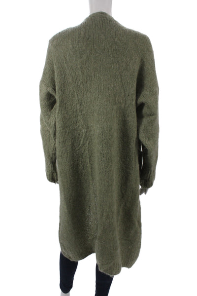 Bellerina Unisex Cardigan Green 70% Wool 30% Cashmere Long Sleeve Size One Size