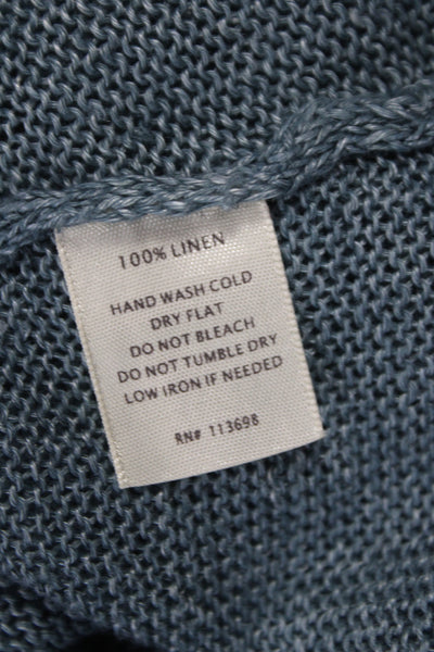 Margaret OLeary Women Linen Sleeveless Tunic Blue Boho Size M