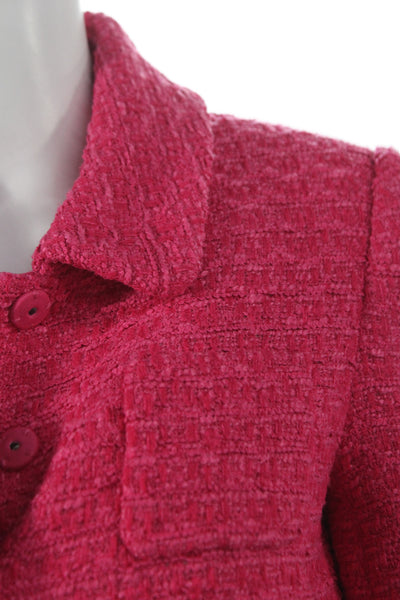 Self-Portrait Women Pink Collared Button Jacket Long Sleeve Petite Size 4