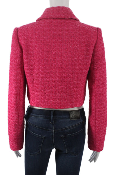 Self-Portrait Women Pink Collared Button Jacket Long Sleeve Petite Size 4