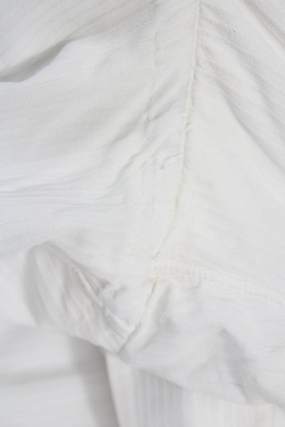 Giorgio's Palm Beach Mens Spread Dress Shirt White Striped 100% Cotton Size 17
