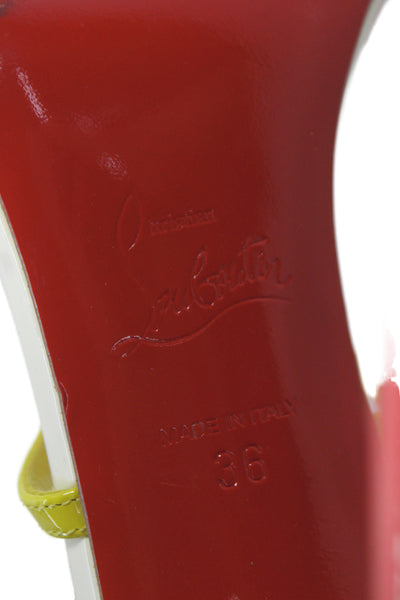 Christian Louboutin Womens Stiletto Colorblock Patent Leather Choca Sandals Mult