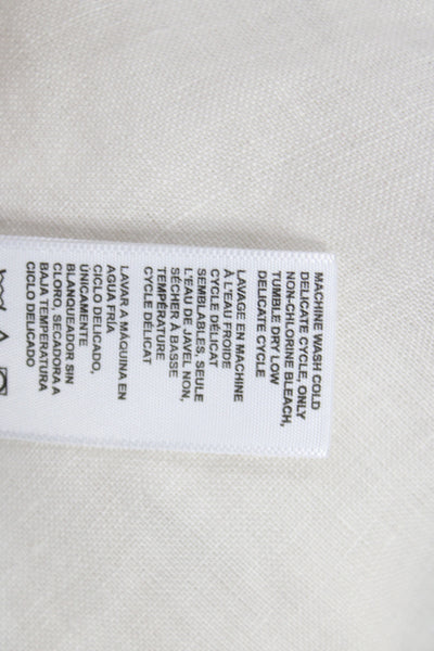James Perse Womens Kaftan Linen Midi Dress White Long Sleeve Size 2