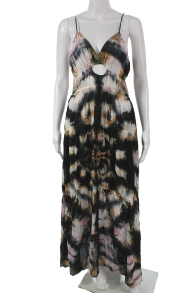 Young Fabulous & Broke Women Black Maxi Sundress V Neck Size XS