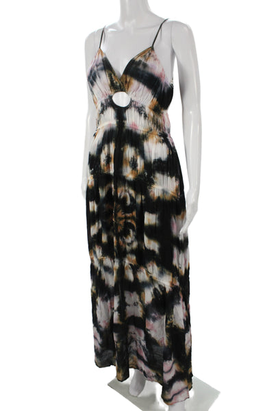 Young Fabulous & Broke Women Black Maxi Sundress V Neck Size XS