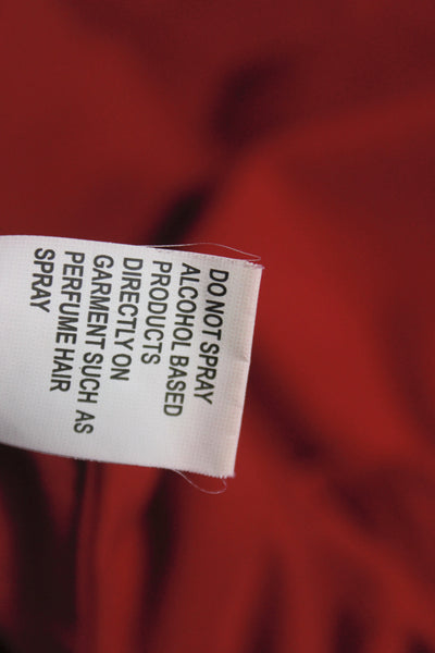 La Femme Womens Red Maxi Sheath Dress V Neck Short Sleeve Zip Polyester Size 6