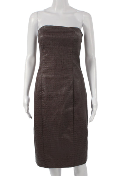 7 For All Mankind Womens Sheath Dress Sleeveless Animal Print Brown Size S