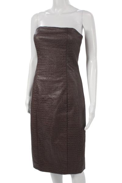 7 For All Mankind Womens Sheath Dress Sleeveless Animal Print Brown Size S