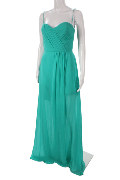 ERIN Erin Fetherston Womens Maxi Slip Dress Green Beach Size 4