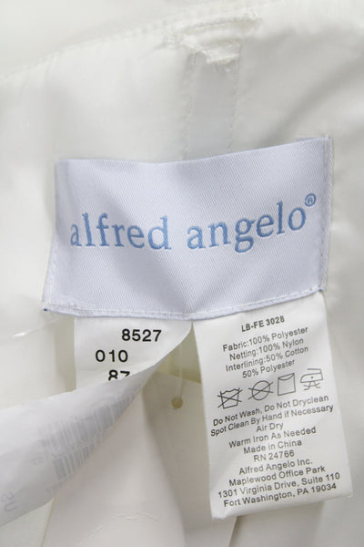 Alfred Angelo Womens A-Line Maxi Dress White Sleeveless Button Polyester Size 4