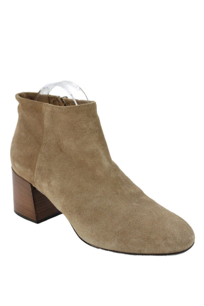 Alberto Fermani Womens Side Zip Block Heel Suede Ankle Booties Brown Size 38.5