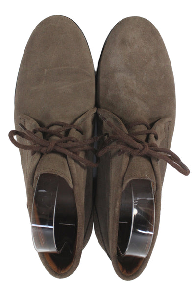 Aquatalia Womens Lace Up Round Toe Suede Ankle Boots Brown Size 8