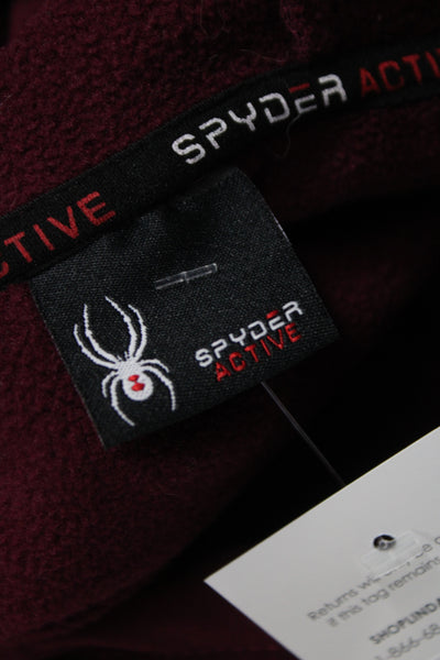 Spyder Mens Pullover Hoodie Red Polyester Drawstring Long Sleeve Size M