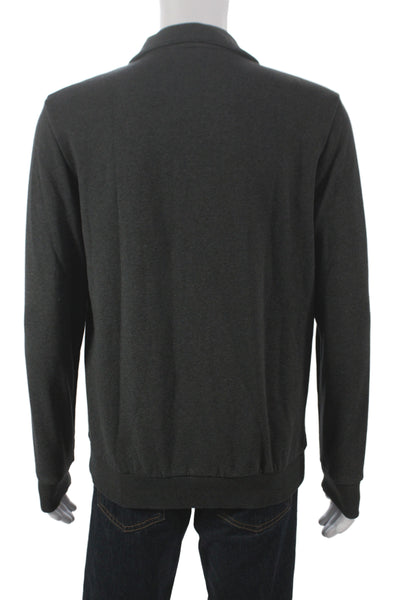 Calvin Klein Mens Windbreaker Dark Gray Collared Zip Long Sleeve Size M