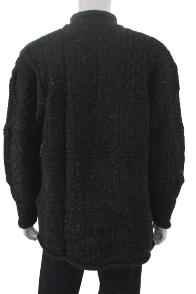 Blarney Woolen Mills Mens Pullover Dark Gray Wool Mock Neck Long Sleeve Size XL