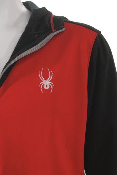 Spyder Mens Windbreaker Red High Neck Zip 100% Polyester Size S